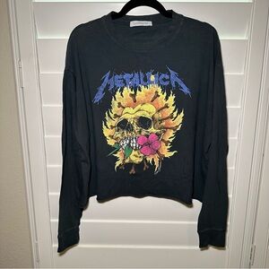 Daydreamer Metallica Flaming Skull Long Sleeve Shirt